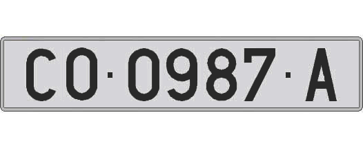 CO0987A matricula larga