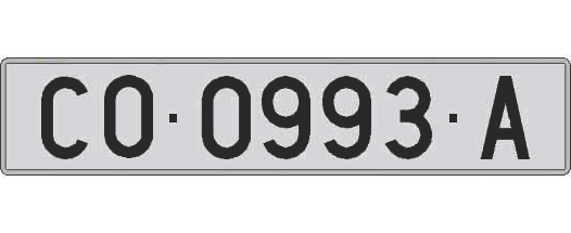CO0993A matricula larga