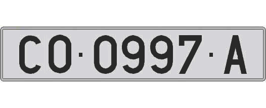 CO0997A matricula larga