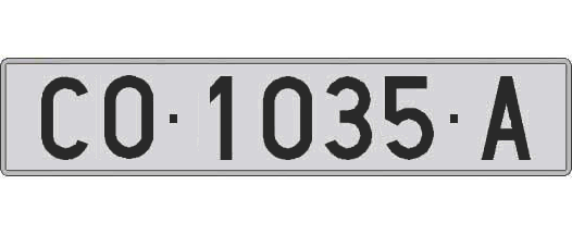 CO1035A matricula larga