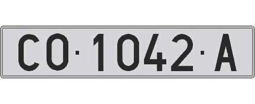 CO1042A matricula larga
