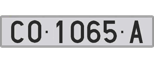 CO1065A matricula larga