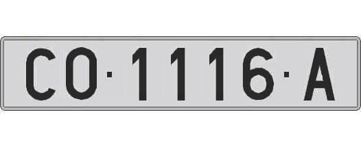 CO1116A matricula larga