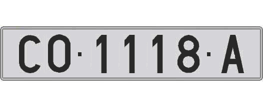 CO1118A matricula larga
