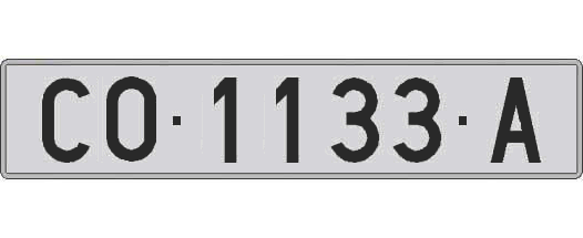 CO1133A matricula larga