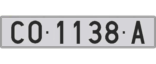 CO1138A matricula larga