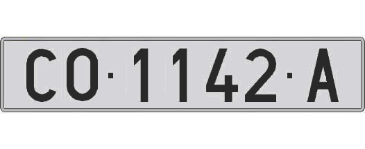 CO1142A matricula larga