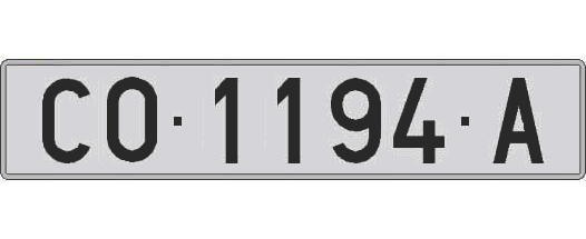 CO1194A matricula larga