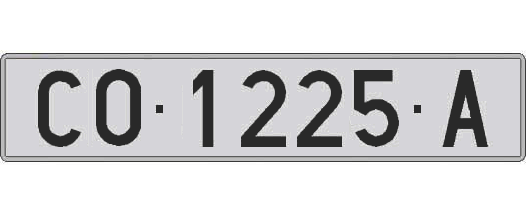 CO1225A matricula larga