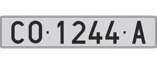 CO1244A matricula larga