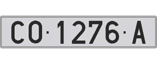 CO1276A matricula larga