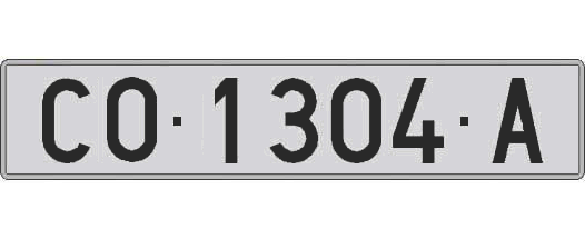 CO1304A matricula larga