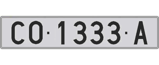 CO1333A matricula larga