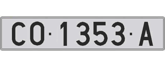 CO1353A matricula larga
