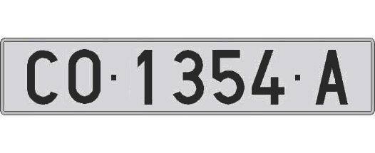 CO1354A matricula larga
