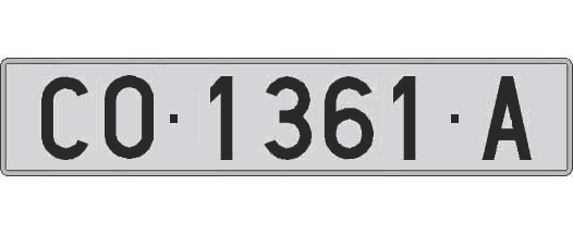 CO1361A matricula larga