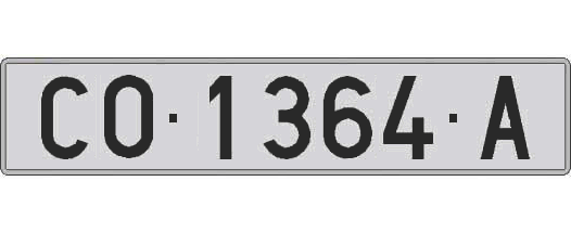 CO1364A matricula larga
