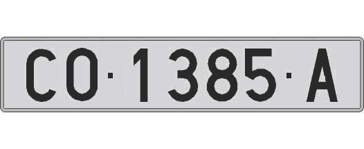CO1385A matricula larga