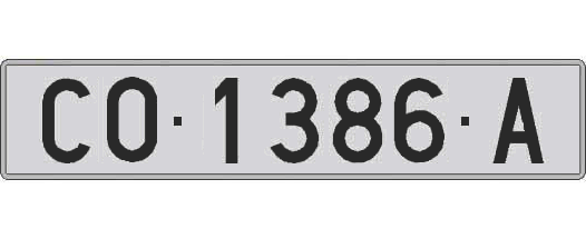 CO1386A matricula larga