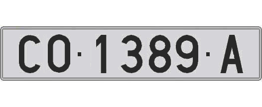CO1389A matricula larga