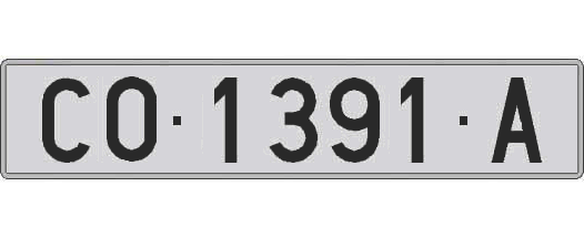CO1391A matricula larga