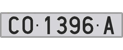 CO1396A matricula larga