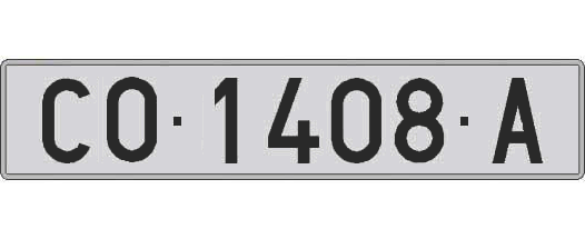 CO1408A matricula larga