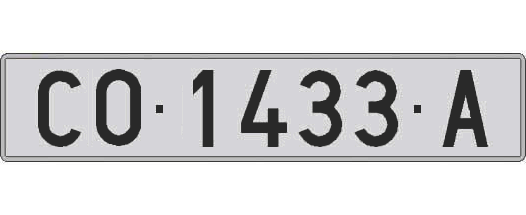 CO1433A matricula larga