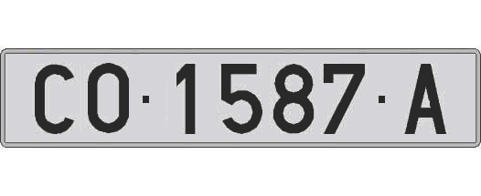 CO1587A matricula larga