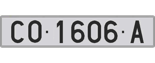 CO1606A matricula larga