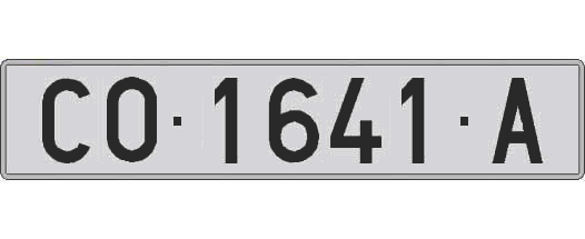 CO1641A matricula larga