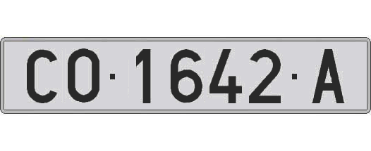 CO1642A matricula larga