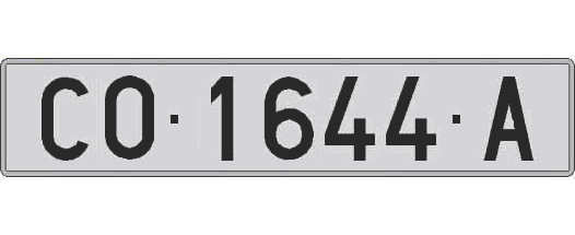 CO1644A matricula larga