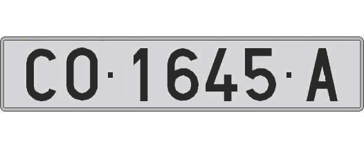 CO1645A matricula larga