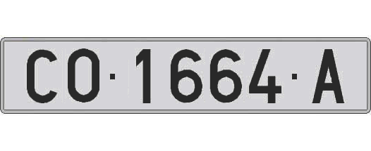 CO1664A matricula larga