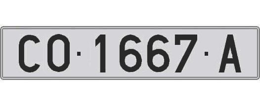 CO1667A matricula larga