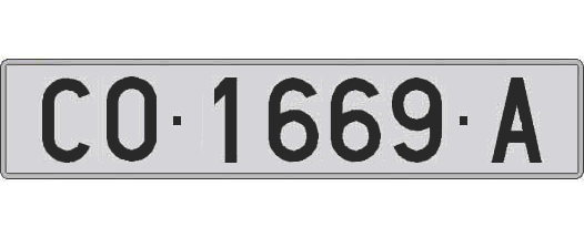 CO1669A matricula larga