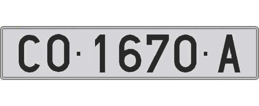 CO1670A matricula larga