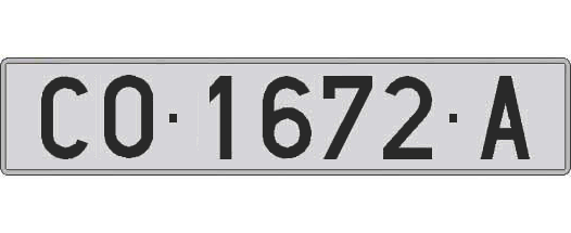 CO1672A matricula larga