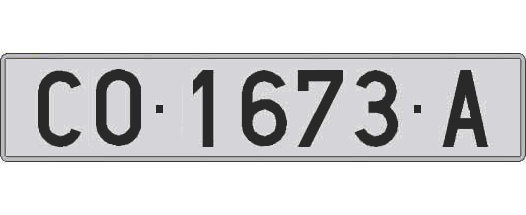 CO1673A matricula larga