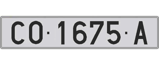 CO1675A matricula larga