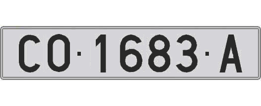 CO1683A matricula larga