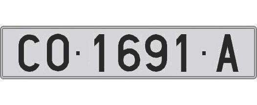 CO1691A matricula larga