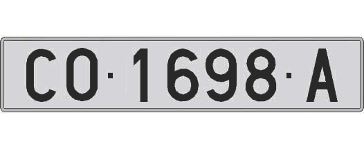 CO1698A matricula larga
