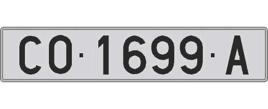 CO1699A matricula larga
