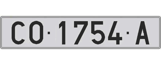 CO1754A matricula larga