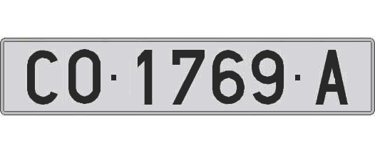 CO1769A matricula larga