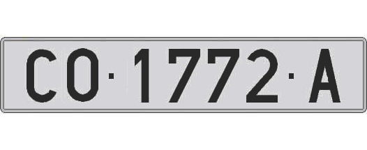 CO1772A matricula larga