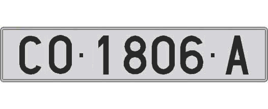 CO1806A matricula larga