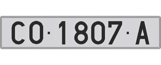 CO1807A matricula larga